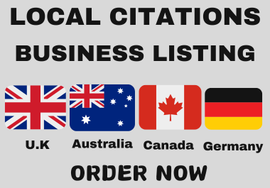 I will do 20 local citations Business listing for Germany,  UK,  Canada and Australia Countries