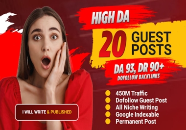 I Write 20 Dofollow Guest Posts on DA 60+ and DR 50+ google news approved websites