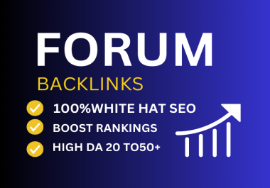 I will create manual 70 forum posting backlinks on high da forums