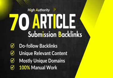 i'll Make 70 Articles On Da 90+ Sites With Do-follow Backlinks