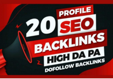 I will build 20 high quality da 50 to 90 profile linkbuilding white hat manually SEO backlinks