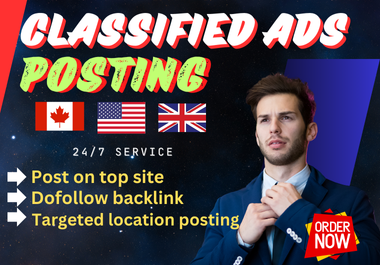 i will create 210 high quality classified ads post dofollow backlinks in top rated site