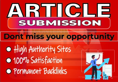 I will provide manually article submit to 50 unique HG PR sites