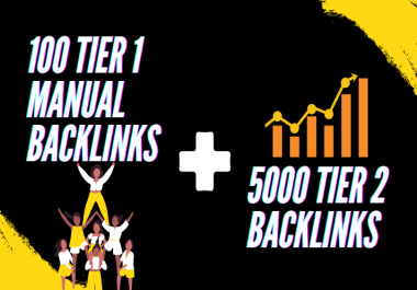 100 Tier 1 Manual Links + 5000 Tier 2 Links for SEO Success