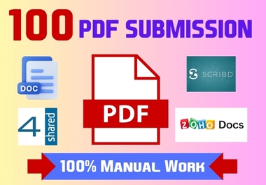 Top 100 PDF,  Docs,  PTT submission to High authority document sharing sites