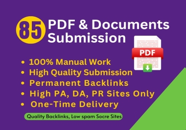 I will manually submit the PDF Submission to 85 document sharing sites