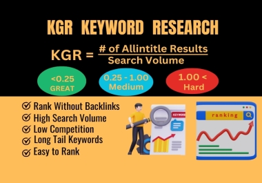 highly profitable kgr keyword research for google search engine results