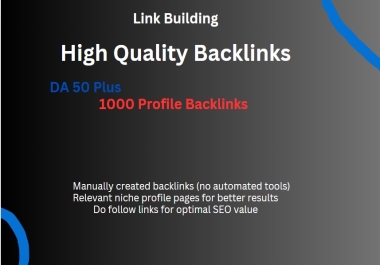 I will create High-Quality Profile Backlinks for SEO to boost your SEO Rankings.