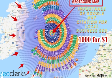 1000+ google maps citations,  geotagged maps for gmb ranking and local business SEO