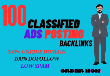 I will create 100 Classified ad posting backlinks on 100 unique domain