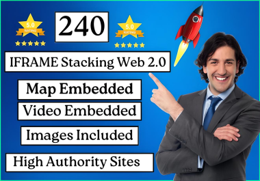 240 IFrame Stacking Web 2.0 Map + Videos+Images Embedded Backlinks