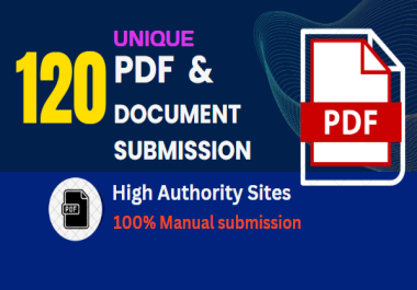 I will do 120 PDF submission manually high da document sharing sites