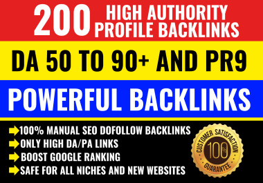 I will build 200 High Domain Authority Permanent Dofollow profile backlinks