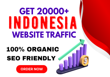 Get 20000+ Indonesia website traffic,  daily 1000 to 1200 seo friendly Indonesia web traffic