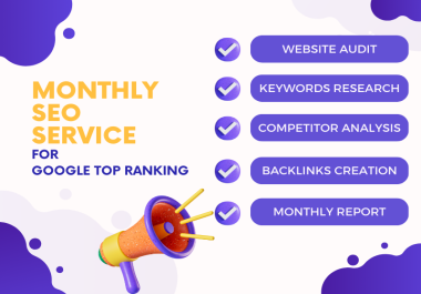 Monthly SEO Service For Top GOOGLE Ranking