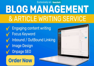 Provide Blog management and SEO Article Writing Expert for your Website