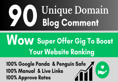 I Will Create 90 Blog Comment 100 Do-Follow Backlinks On DA50+ Blogs With Hand Made Links