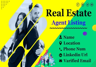 You will get targeted commercial real estate agents,  realtors emails,  and contacts