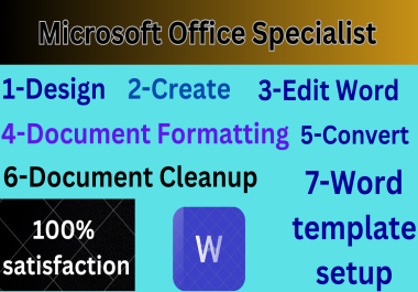 I will create,  format,  cleanup,  improve,  template setup for you ms document