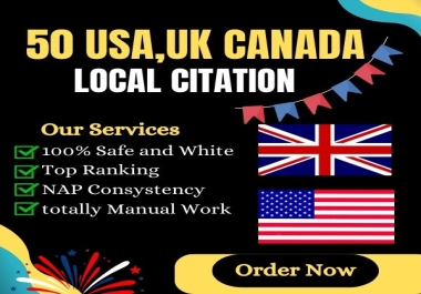 I will build top USA, UK local citations to 50 high authority sites