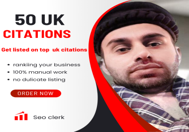 I will build 50 live top Uk local citations SEO directory