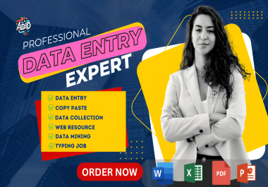 I will do fast any data entry accurately for you