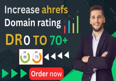 I will increase DR authority with authority white hat seo backlinks,  boost ahrefs