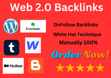 I will create 50 Web 2.0 do-follow backlinks with high DA and PA.