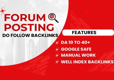 I will provide 60 do follow forum posting backlinks to high Da PA low spam