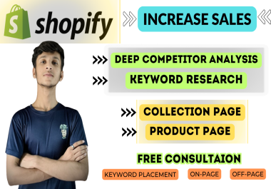 i will do shopify seo competitor analysis and keyword research to rank high