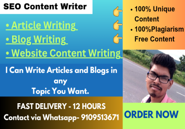 I will write 3 Articles of 1000 words. I can write articles and blogs on any topic you want.