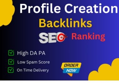 I will create 250 High Quallity SEO profile Backlinks on high DA, pA