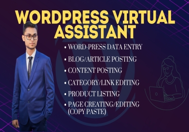 personal wordpress virtual assistant,  data entry,  content post