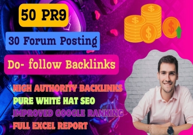 Top Quality 80 SEO Mix Backlinks PR9 backlinks,  Forum posting backlinks