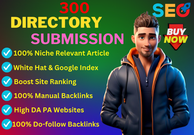 300 Directory Submissions SEO Backlinks Live Do-follow link building