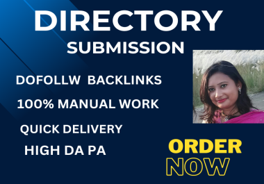 Provide 150 Live Manual Do-Follow High DA PA Directory Submission Backlinks