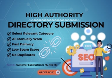 I will do 70 HQ Directory Submission Authority SEO Backlinks