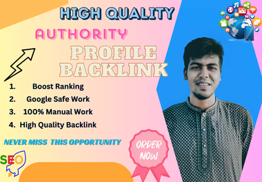 I will build manually 100 high DA PA profile creation backlink for seo band creation