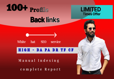 I will create 100 profile PR-9 DA-50 Backlinks domain high quality