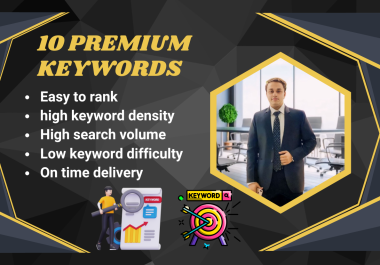 I will research 10 best keywords suitable for your website.