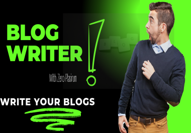 I will write blogs with zero plagiarism for you. Place your order now. It is an exclusive deal