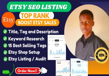 I will Boost Your Sales with Expert Etsy SEO Listing Optimization