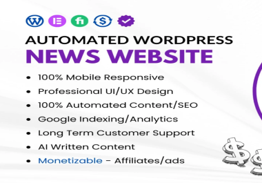 create a professional automated blog wordpress news website