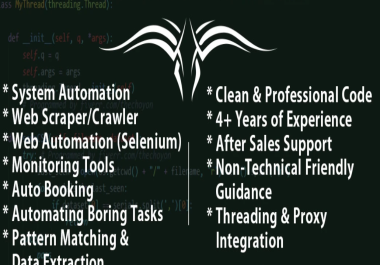 I will write python bots and crawlers