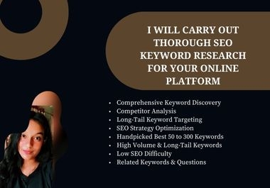 I will carry out thorough SEO keyword research for your online platform.