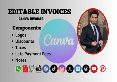 I will create editable invoice