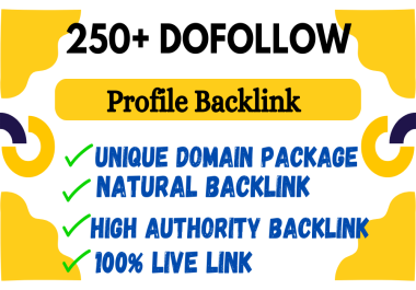 Build 250 high authority SEO profile backlinks manually