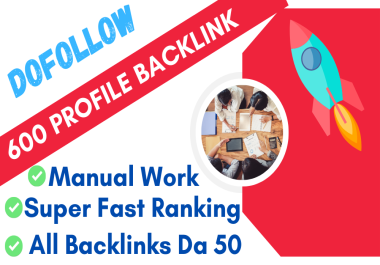 Profile backlinks 600 link building on high