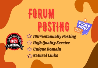 I will personally deliver 50 high-quality forum posting backlinks.