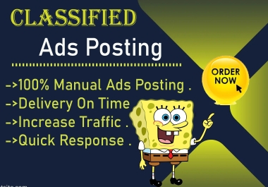 I will provide you with 100 manual Classified Ads postings for your website ranking